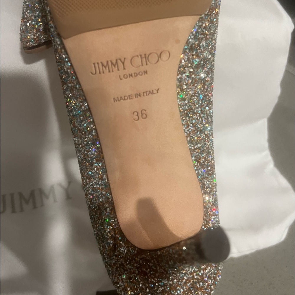 Jimmy Choo Sparkling Silver Heels - Picture 4 of 4